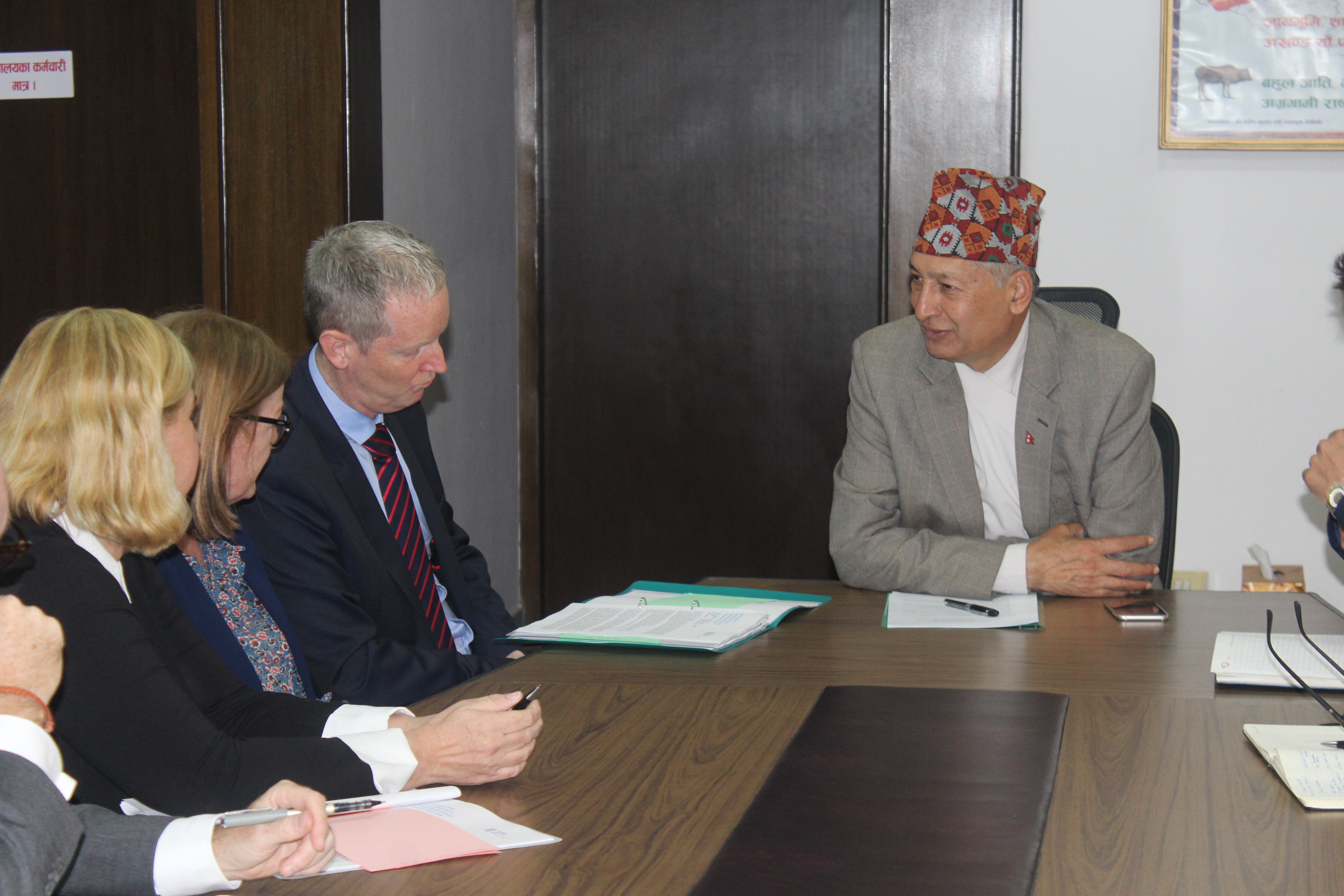 Hon. Finance Minister Dr. Yuba Raj Khatiwada met a delegation of European Investment Bank Vice-President Mc Dowel Andrew and his team today at Ministry of Finance (19th November 2018)